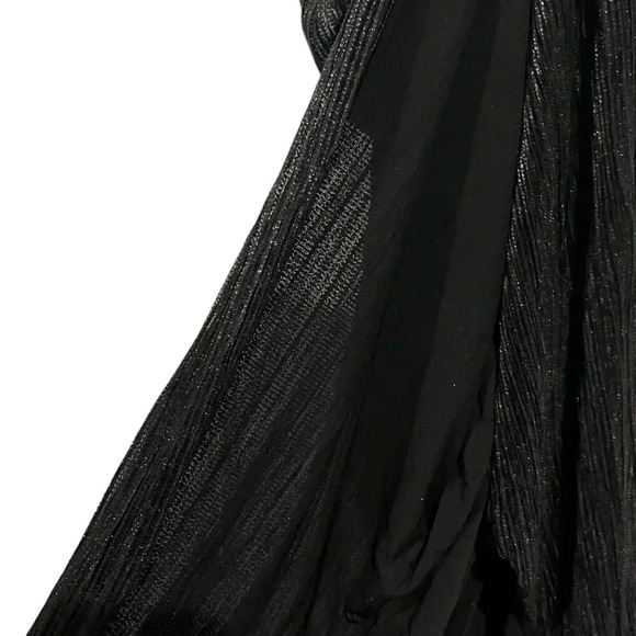 Saylor Black Metallic Alora One Sleeve Red Carpet Formal Midi Dress M - Picture 4 of 7